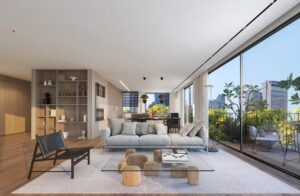résidence boutique contemporaine au centre de Tel Aviv avec terrasses et jardins