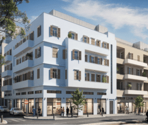 résidence mêlant immeubles historiques rénovés et architecture contemporaine à Jaffa