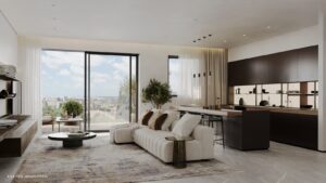 résidence boutique contemporaine à Ra’anana avec terrasses et espaces verts