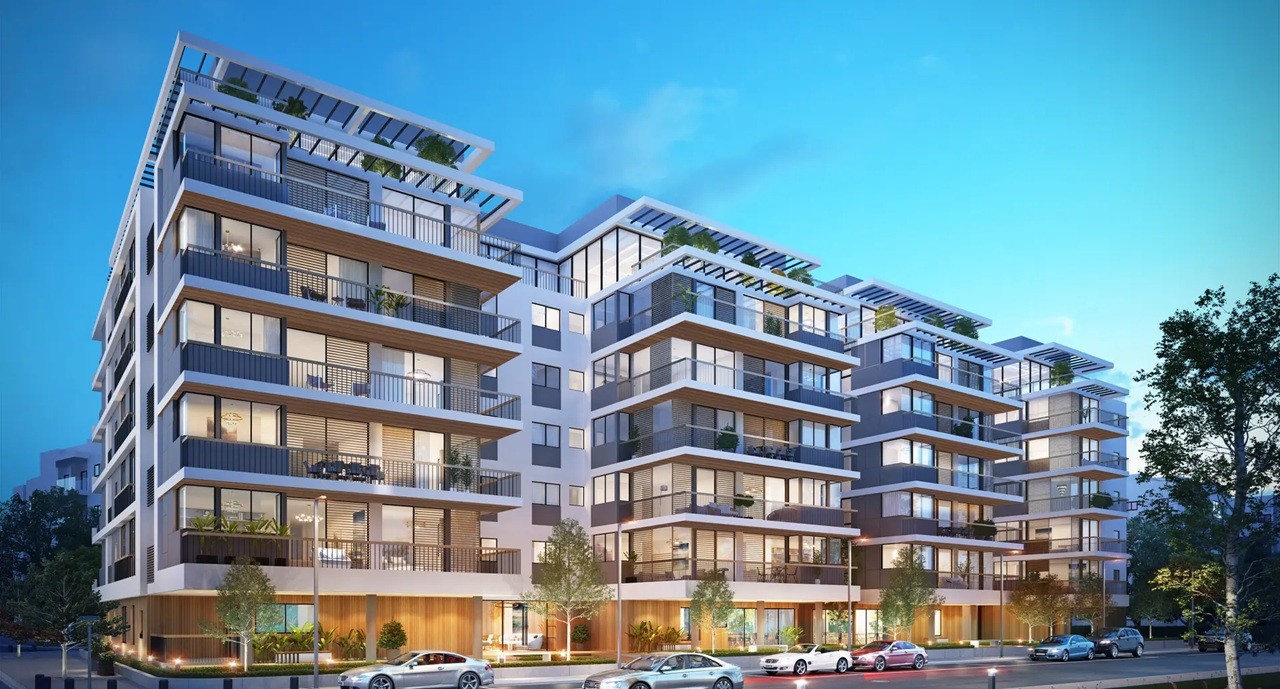 Vue extérieure du projet neuf dans le nord ancien de Tel Aviv, proche du parc HaYarkon