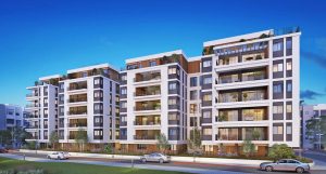 Vue extérieure du projet neuf dans le nord ancien de Tel Aviv, proche du parc HaYarkon