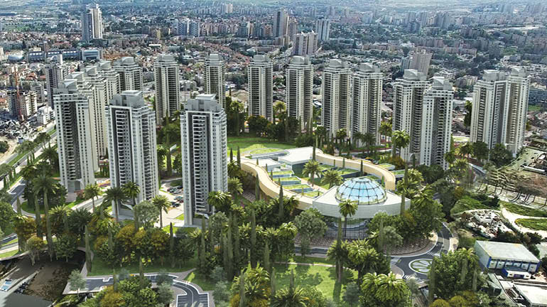 tours résidentielles modernes entourées d’un parc à Beer Sheva