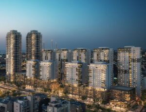 Nouveau quartier Hadera avec projet résidentiel moderne entre forêt et mer